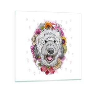 Impression sur verre - Image sur verre - La joie du chiot - 50x50 cm