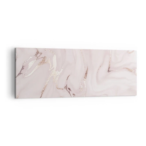 Impression sur toile - Image sur toile - Abstraction élégante dans des tons de rose et d'or - 140x50cm - Dans un châle rose - Décoration murale moderne pour le salon et la chambre ARTTOR