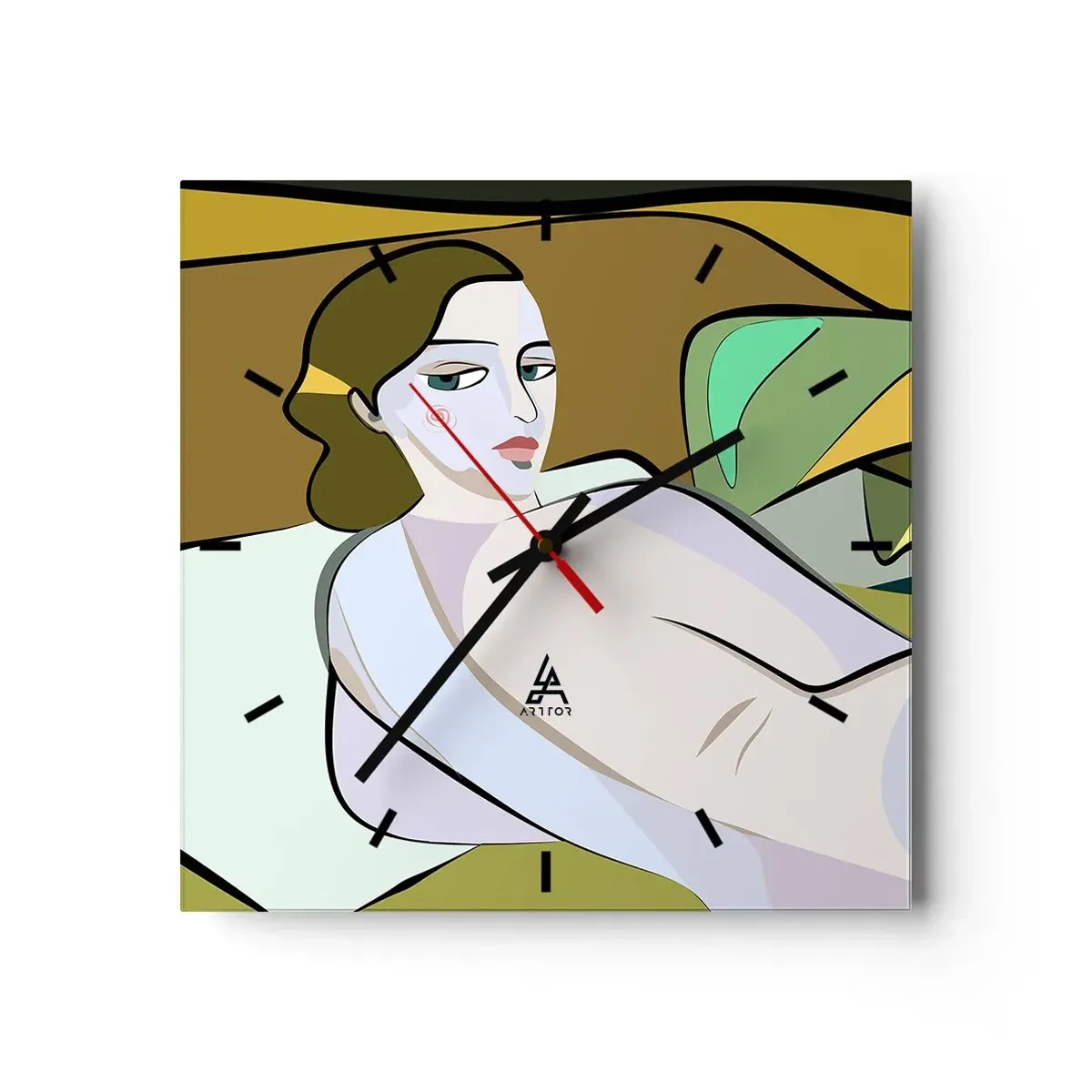 Horloge murale - Pendule murale - Portrait intime - 40x40 cm