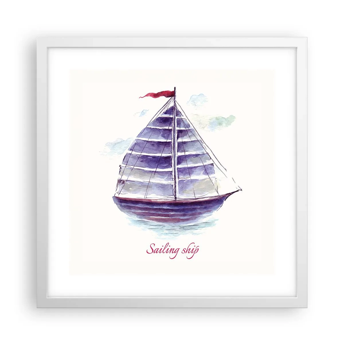 Affiche dans un cadre blanc - Poster - Plein de voiles et d’eau calme - 40x40 cm