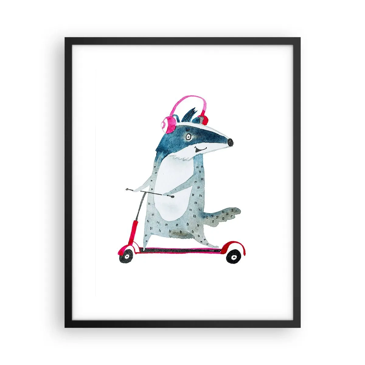 Affiche dans un cadre noir - Poster - La joie du blaireau - 40x50 cm