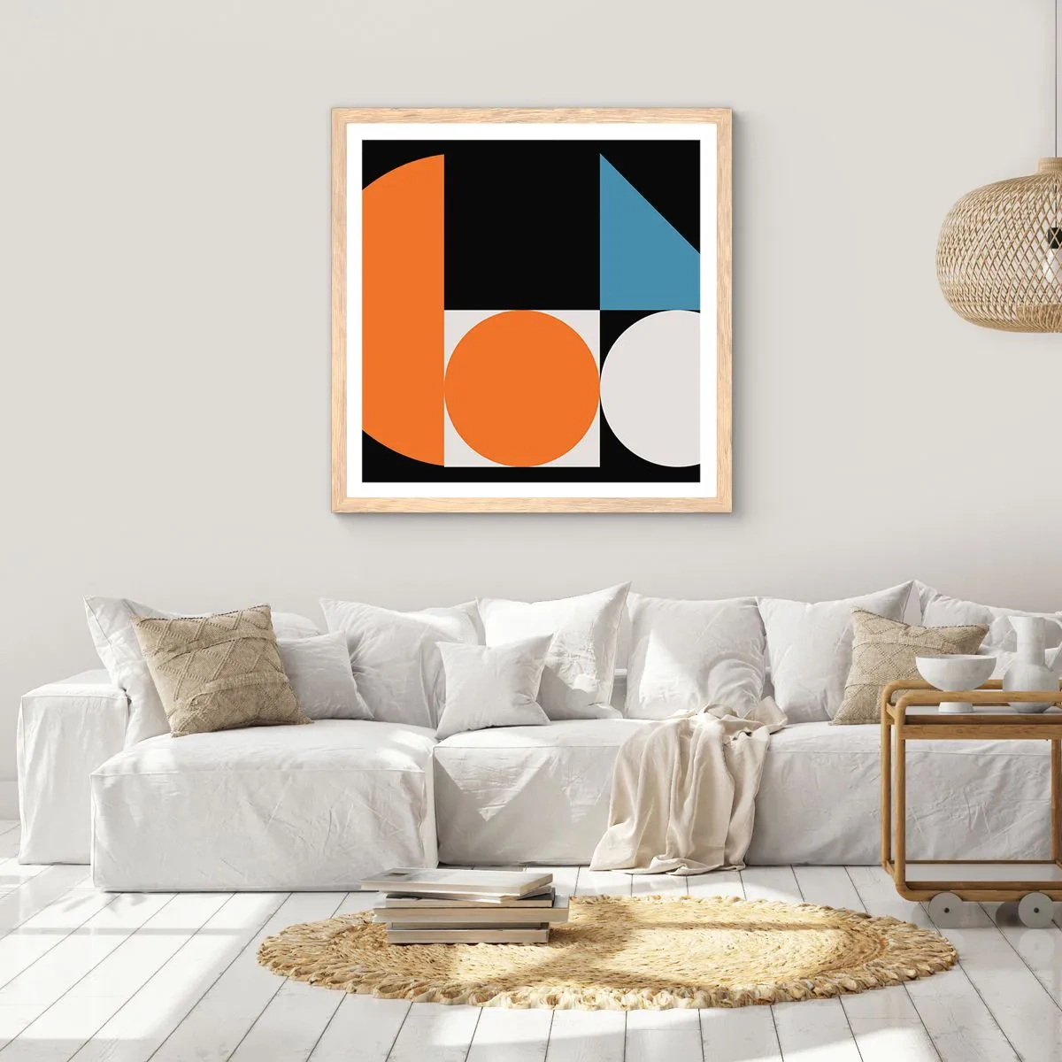 Affiche dans un chêne clair - Poster - Rangement de figures - 30x30 cm