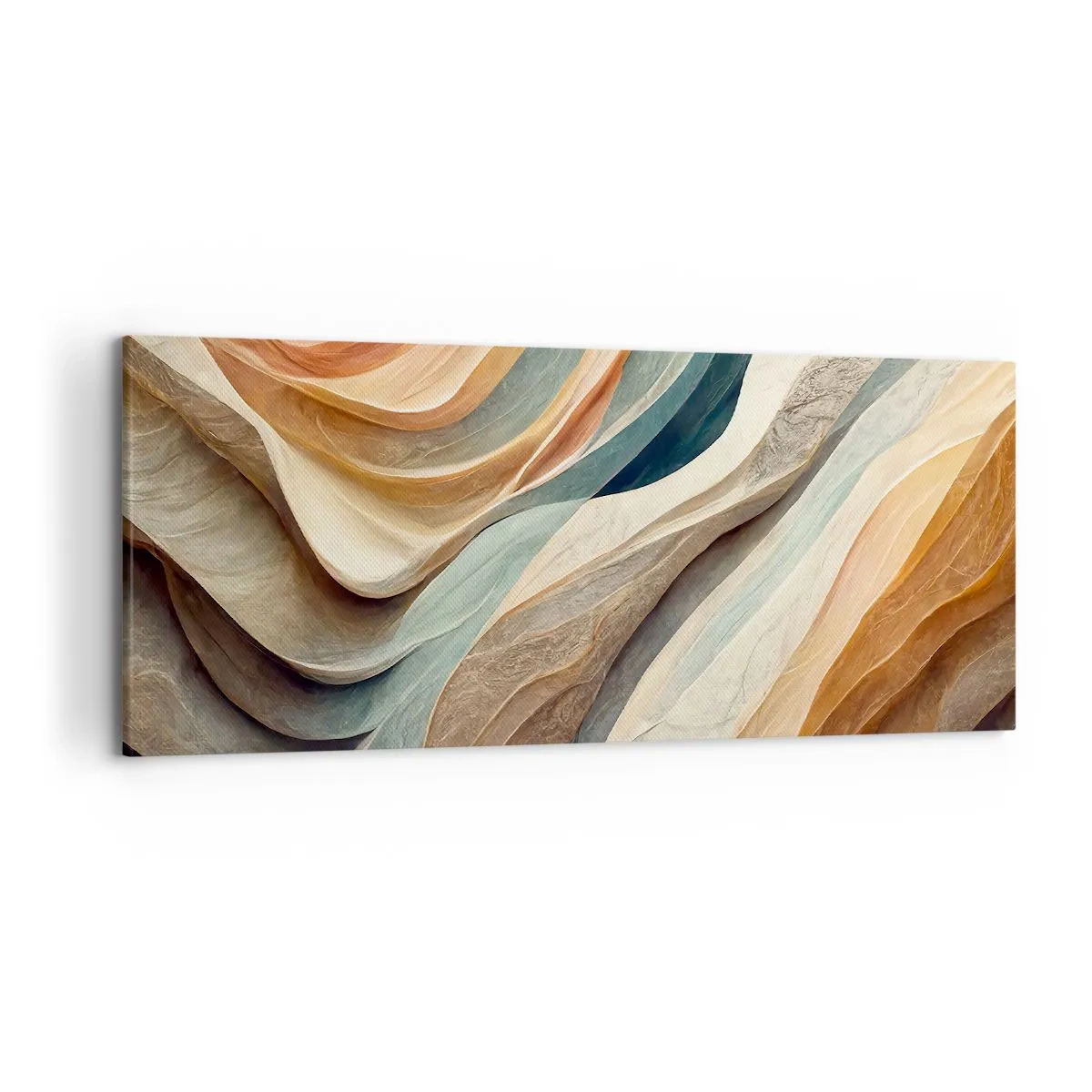 Impression sur toile - Image sur toile - Vagues abstraites aux tons pastel - 120x50cm - Le moment avant le changement - Décoration murale moderne pour le salon et la chambre ARTTOR