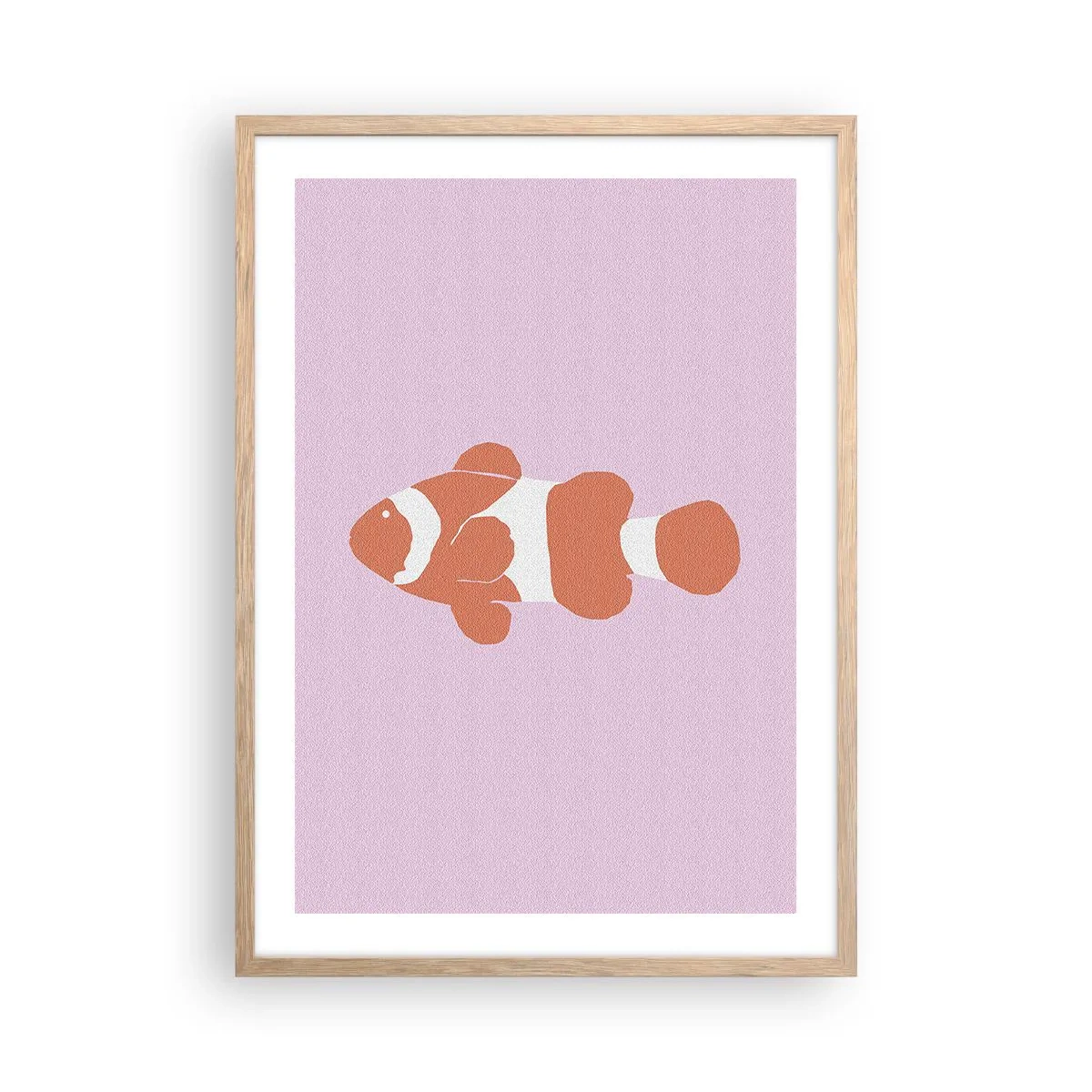 Affiche dans un chêne clair - Poster - En corail sur le visage et la queue - 50x70 cm