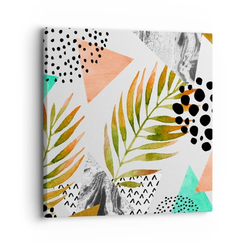 Impression sur toile - Image sur toile - Décoration avec feuille de palmier - 30x30 cm
