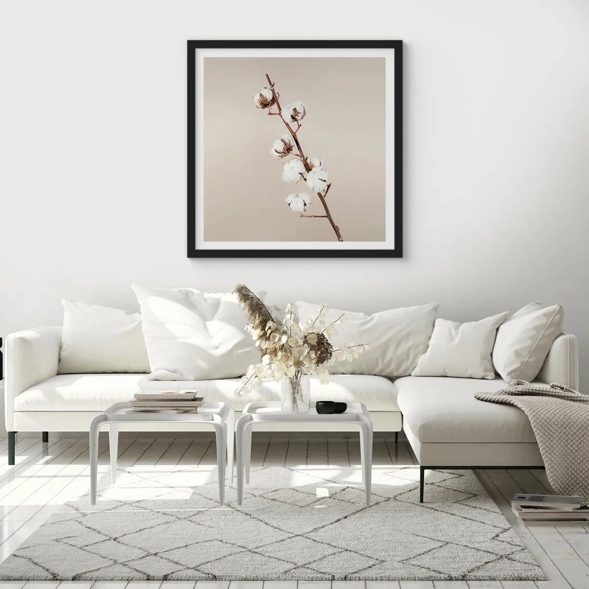 Affiche dans un cadre noir - Poster - A la source de la douceur - 60x60 cm