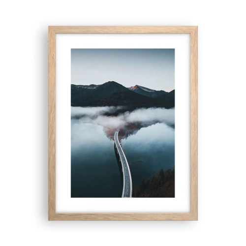 Affiche dans un chêne clair - Poster - Sur une eau aussi lisse qu'un miroir - 30x40 cm