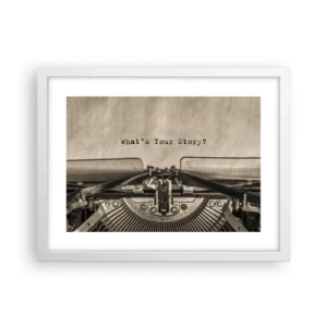 Affiche dans un cadre blanc - Poster - Réponds-moi - 40x30 cm