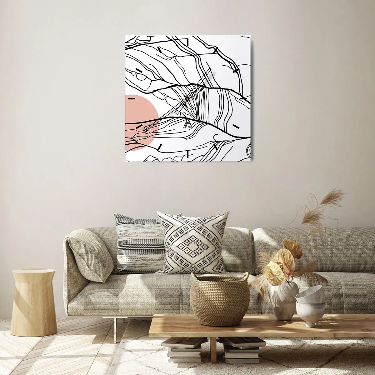 Horloge murale - Pendule murale - Dans un réseau de brindilles - 40x40 cm