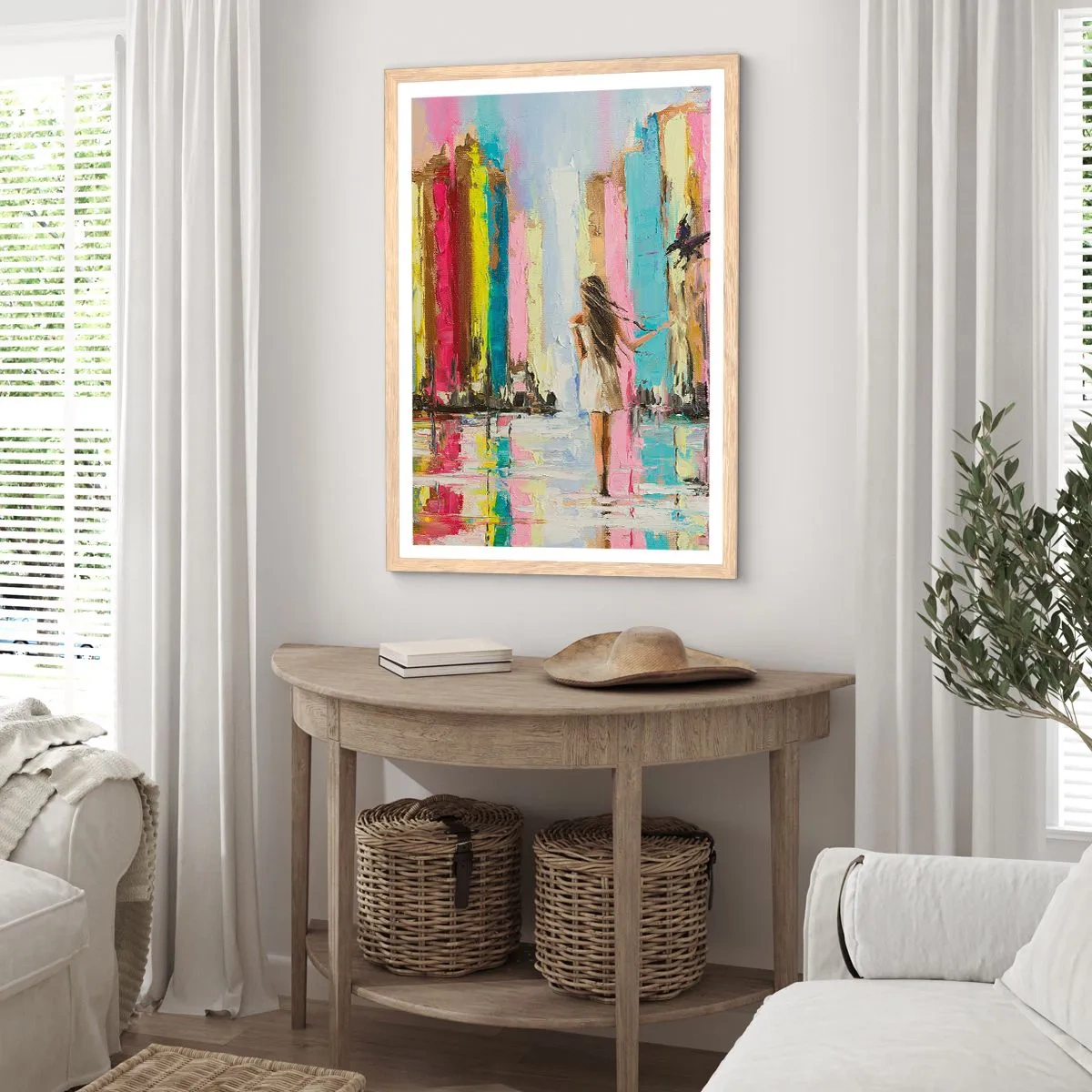 Affiche dans un chêne clair - Poster - Viens avec moi - 30x40 cm