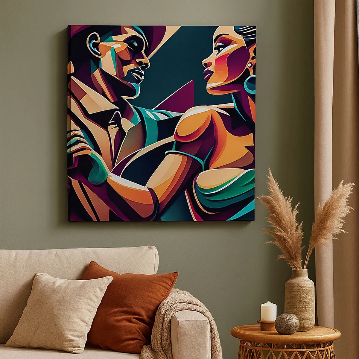 Impression sur toile - Image sur toile - Au rythme du coeur - 30x30 cm