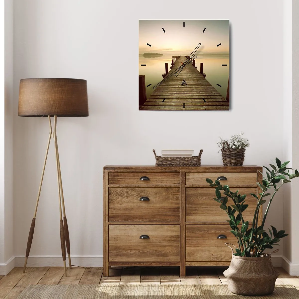 Horloge murale - Pendule murale - L'aube, les premières lueurs, le jour  - 40x40 cm