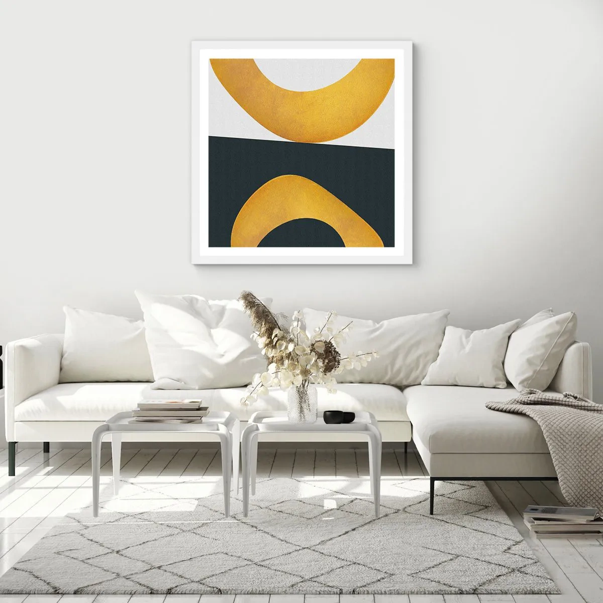 Affiche dans un cadre blanc - Poster - Avant tout : l’or - 40x40 cm