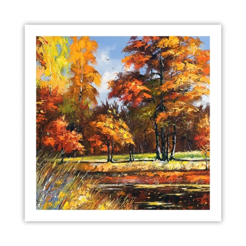 Affiche - Poster - Paysage en or et bronze - 60x60 cm