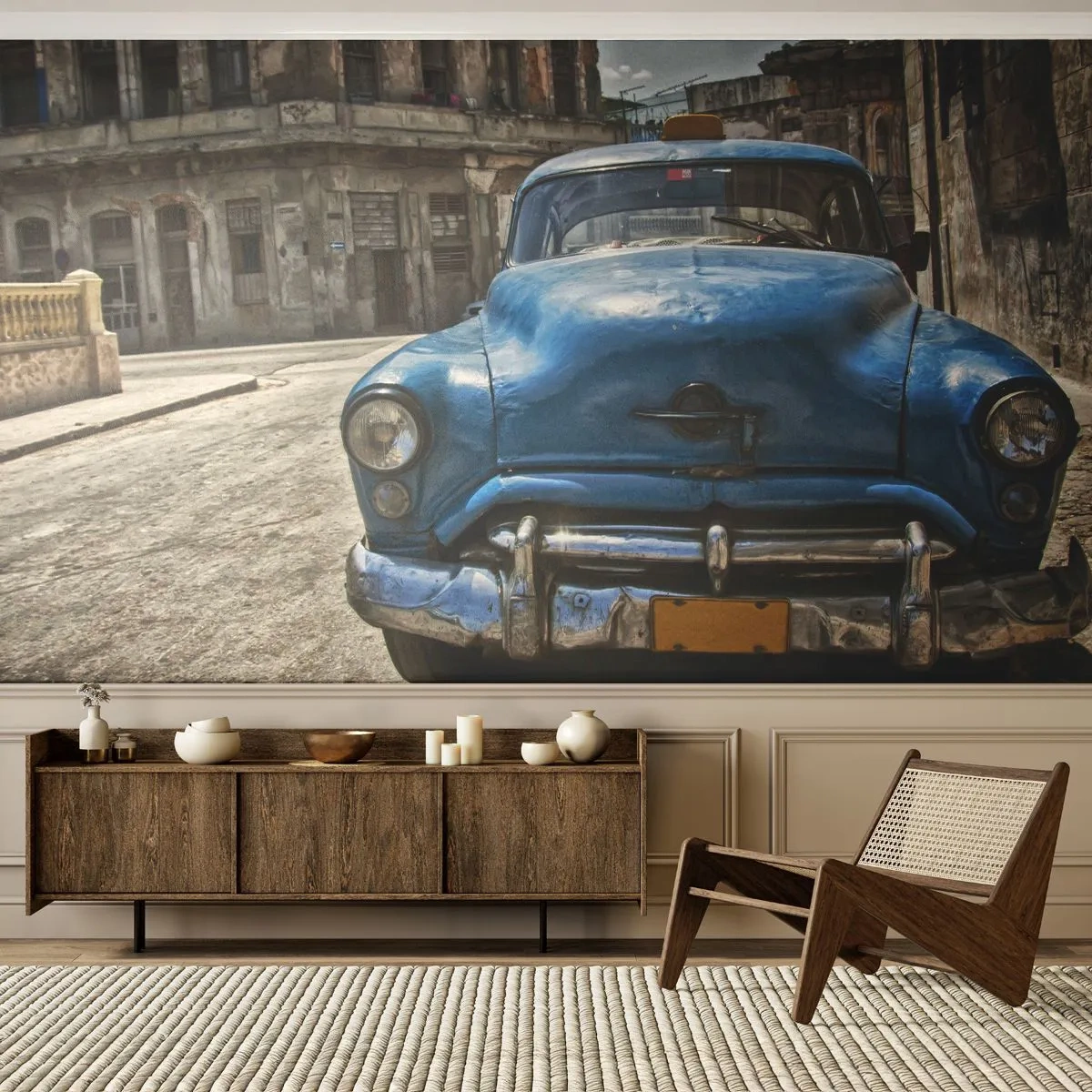 Papier Peint Photo Premium Canvas - L'ancien est beau - Automobile, Voiture, Taxi - 500x350 cm