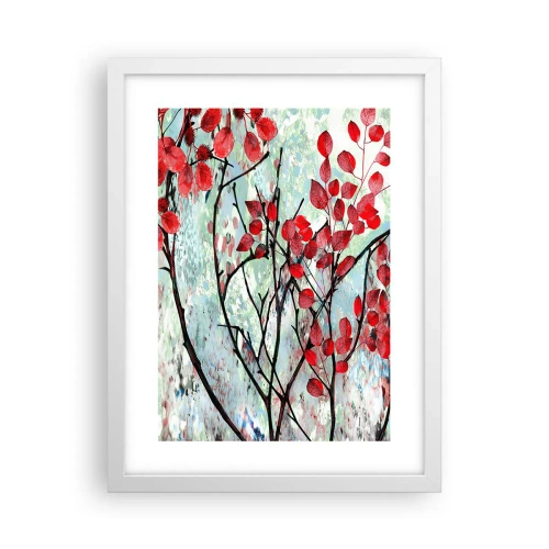 Affiche dans un cadre blanc - Poster - Arbre en écarlate - 30x40 cm