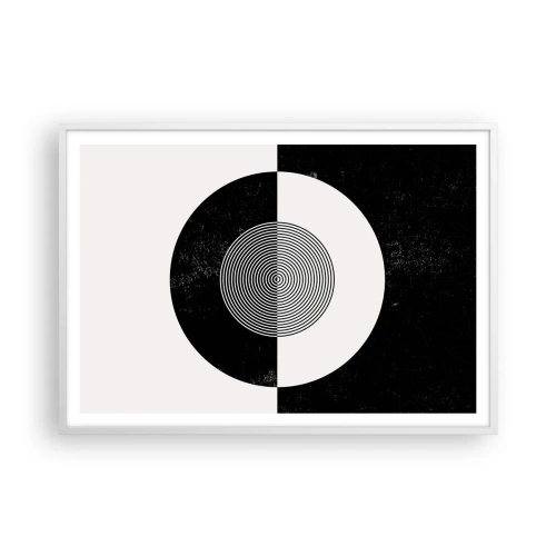 Affiche dans un cadre blanc - Poster - Harmonie de noir et blanc - 100x70 cm