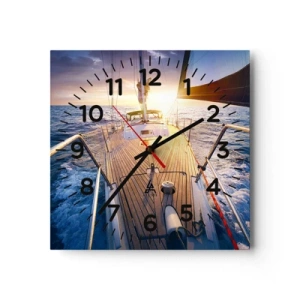 Horloge murale - Pendule murale - Courir sur les vagues - 30x30 cm