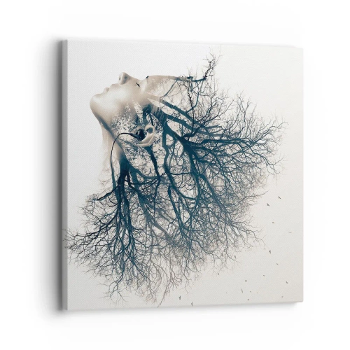 Impression sur toile - Image sur toile - Écouter le murmure des arbres - 30x30 cm