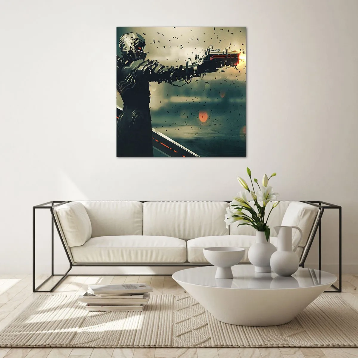 Impression sur verre - Image sur verre - L'arme fatale - Votre propre Terminator - 50x50 cm