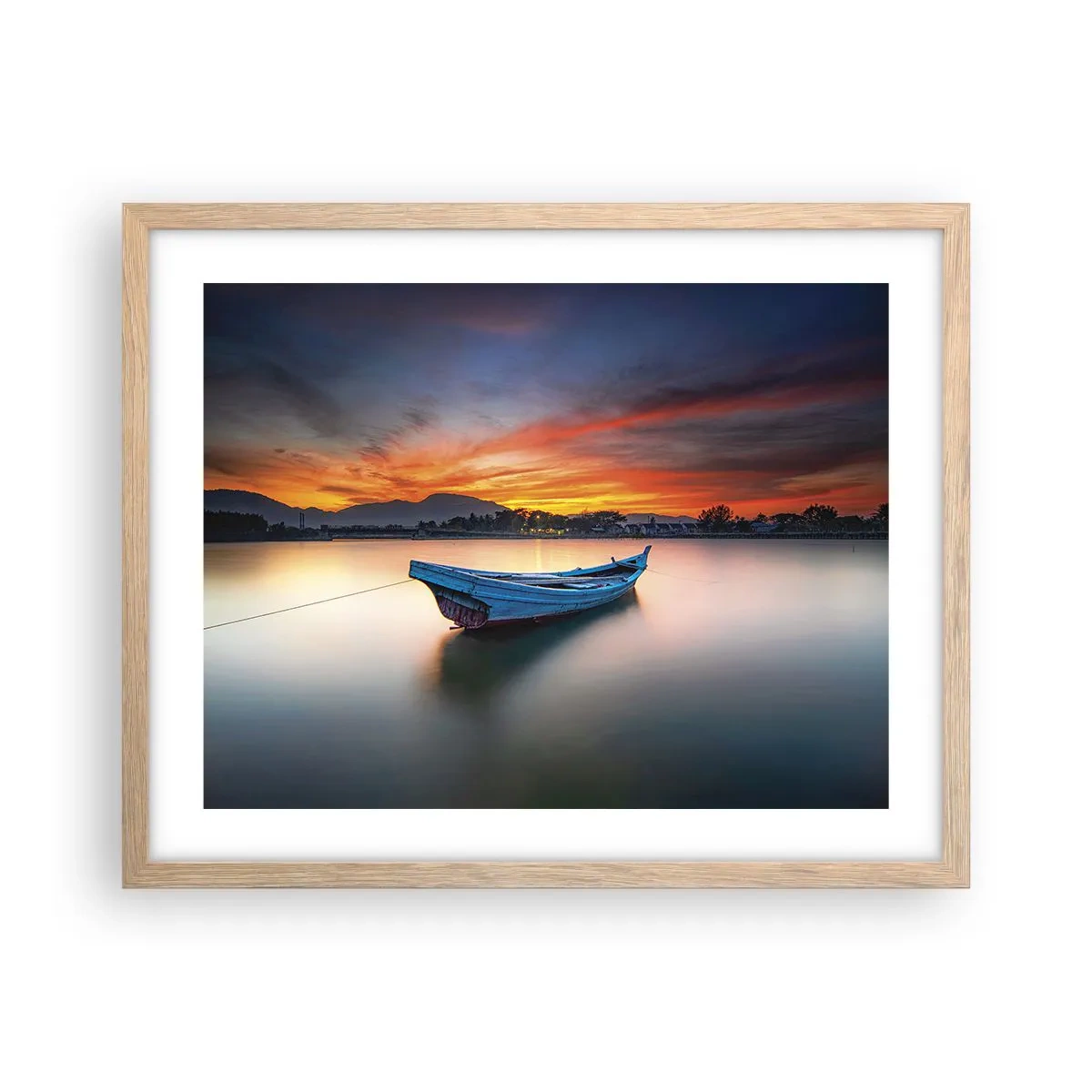 Affiche dans un chêne clair - Poster - Une bonne nuit arrive - 50x40 cm