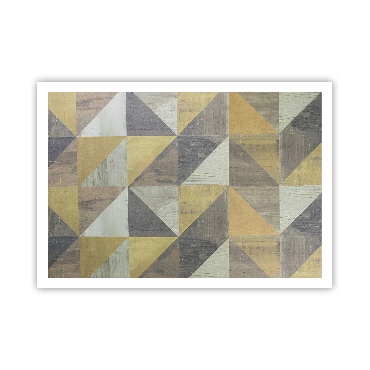 Affiche - Poster - Composition géométrique de triangles aux tons terreux - 100x70cm - Suivant l'angle du triangle - Décoration murale moderne pour le salon et la chambre ARTTOR