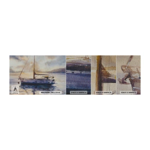 Échantillon de Papier Peint Premium Sand - Soirée sur la baie - Voilier, Pêche, Bord de mer - 100x30 cm