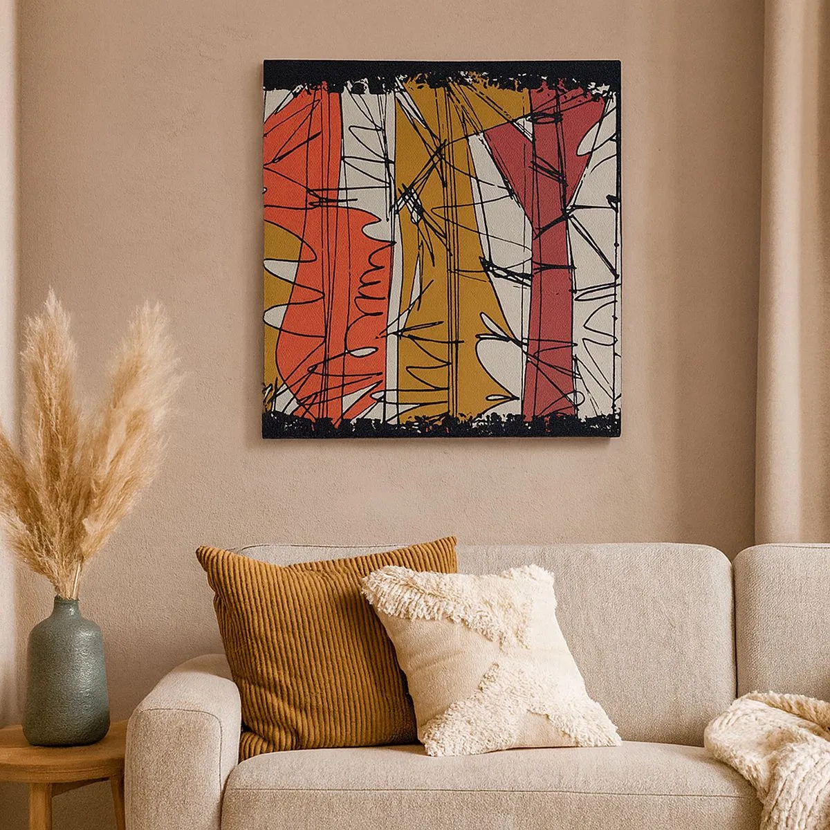 Impression sur toile - Image sur toile - Composition spontanée - 30x30 cm