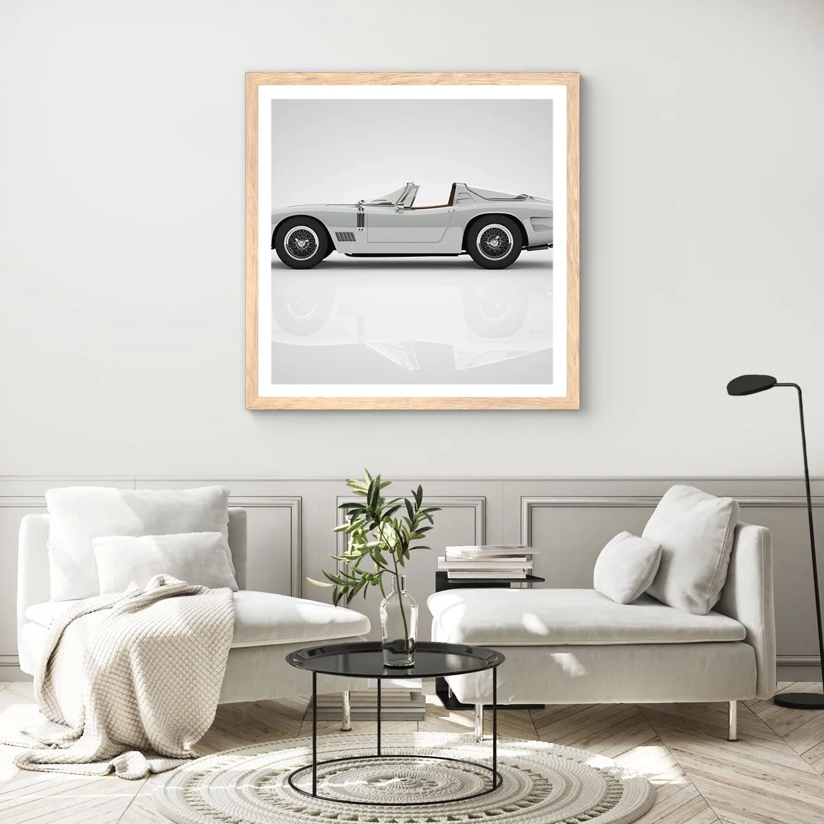 Affiche dans un chêne clair - Poster - Promesse de plaisir - 60x60 cm