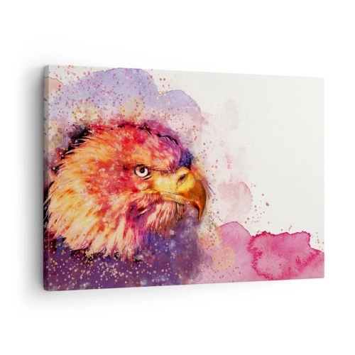 Impression sur toile - Image sur toile - Portrait d'un aigle aux couleurs aquarelles artistiques - 70x50cm - Tu ne veux pas savoir à quoi je pense - Décoration murale moderne pour le salon et la chambre ARTTOR