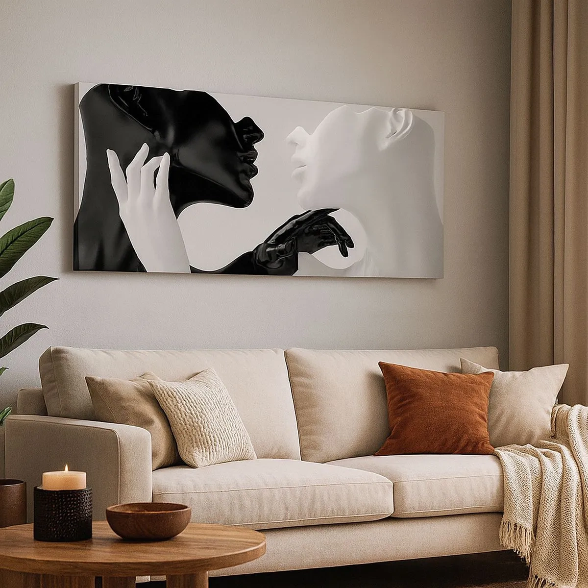 Impression sur toile - Image sur toile - Attraction - désir - 100x40 cm