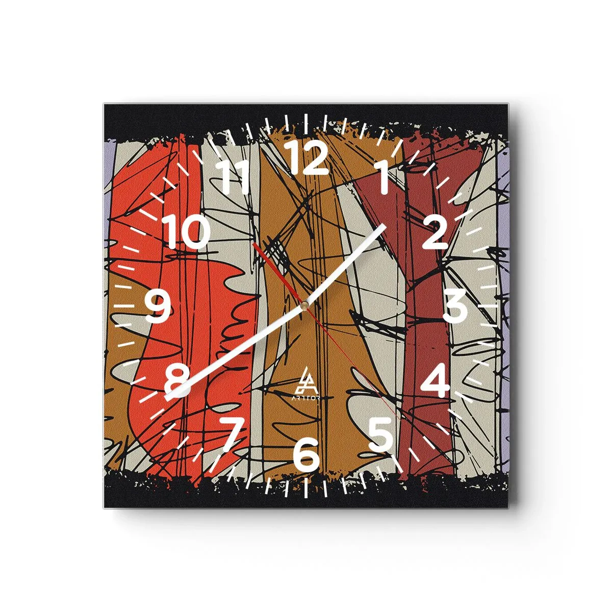 Horloge murale - Pendule murale - Composition spontanée - 30x30 cm