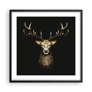 Affiche dans un cadre noir - Poster - Cerf cubique - 50x50 cm