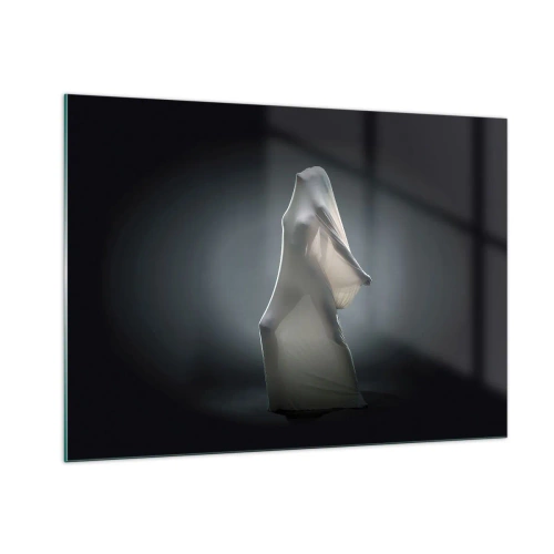 Impression sur verre - Image sur verre - Une silhouette mystérieuse dans la douce lumière - 100x70cm - Une soif secrète - Décoration murale moderne pour le salon et la chambre ARTTOR