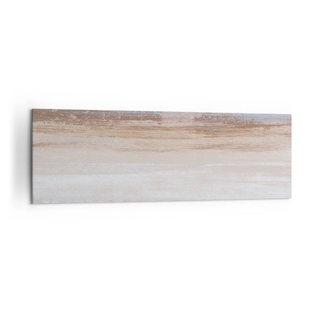 Impression sur toile - Image sur toile - Un paysage subtil aux tons pastel de bleu et de beige - 160x50cm - Paysage ambigu - Décoration murale moderne pour le salon et la chambre ARTTOR