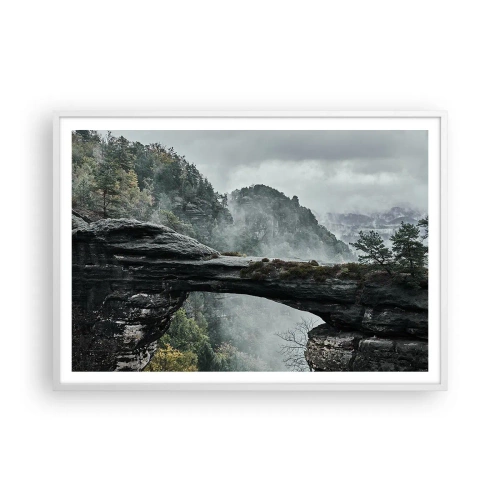 Affiche dans un cadre blanc - Poster - L'aventure est sur le point de commencer - 100x70 cm