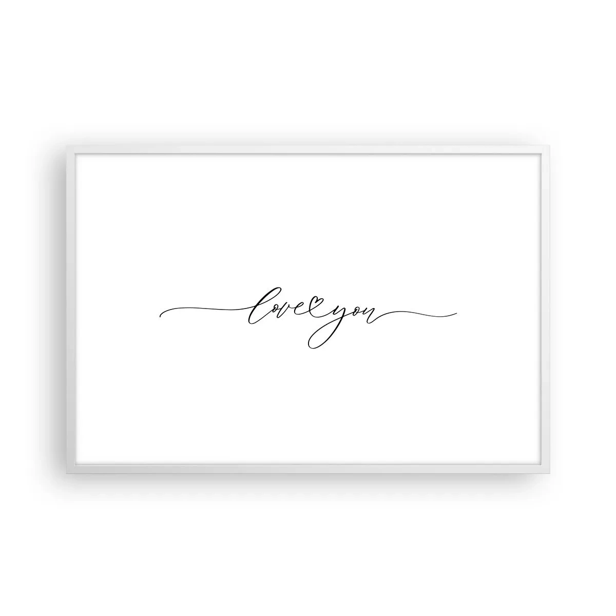 Affiche dans un cadre blanc - Poster - Noir sur blanc - 91x61 cm