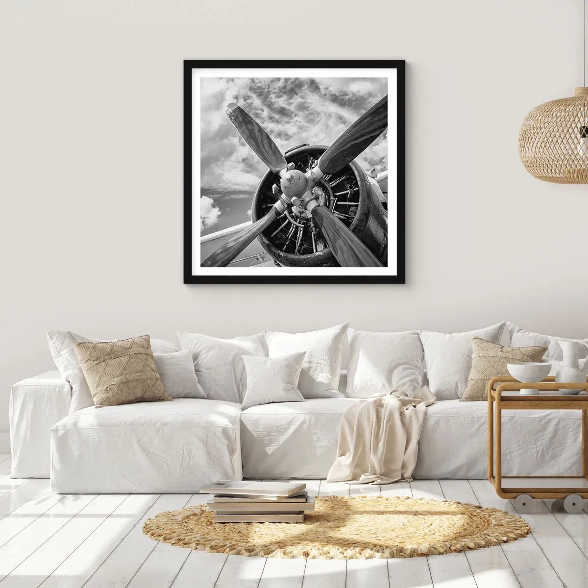 Affiche dans un cadre noir - Poster - Dompteur de ciel - 60x60 cm