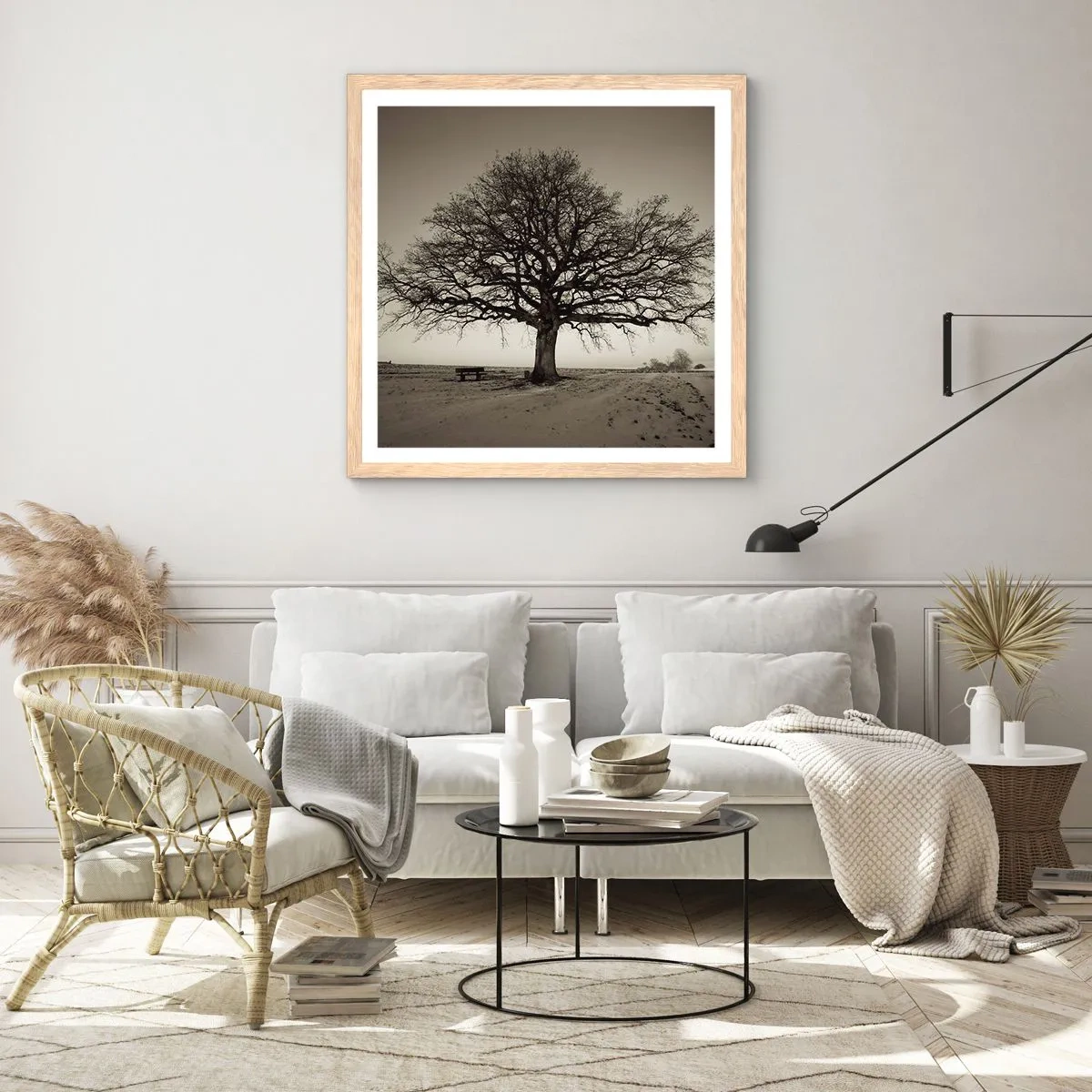 Affiche dans un chêne clair - Poster - D'ici à l'éternité - 60x60 cm