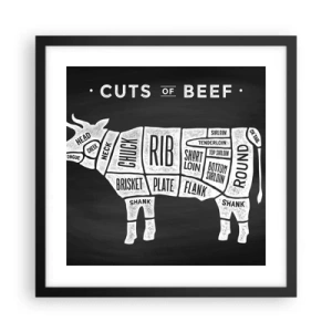 Affiche dans un cadre noir - Poster - L'art de la découpe - 40x40 cm