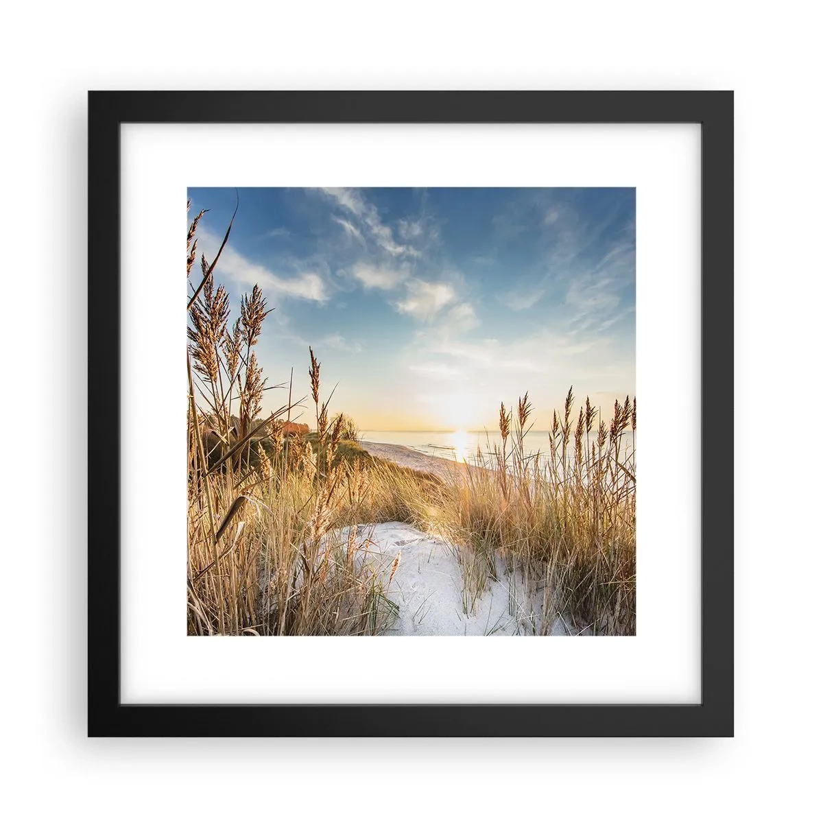 Affiche dans un cadre noir - Poster - Plage du nord - 30x30 cm