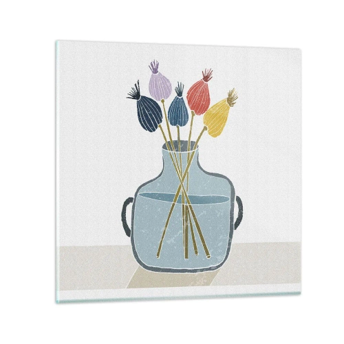 Impression sur verre - Image sur verre - Comme s'il avait semé des graines de pavot - 70x70 cm