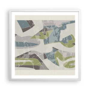 Affiche dans un cadre blanc - Poster - Composition derrière la vitre - 60x60 cm