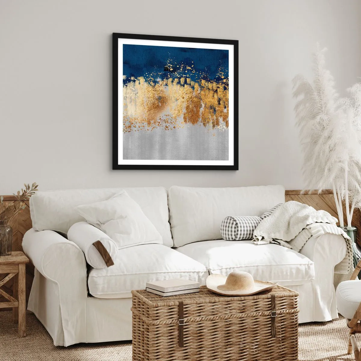 Affiche dans un cadre noir - Poster - Une composition moderne et pétillante - 40x40 cm