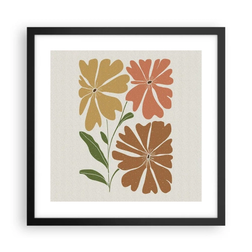 Affiche dans un cadre noir - Poster - Nature et géométrie - 40x40 cm