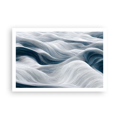 Affiche - Poster - Vagues blanches et bleues - 91x61 cm