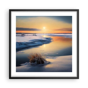 Affiche dans un cadre noir - Poster - Coucher de soleil d'hiver - 50x50 cm