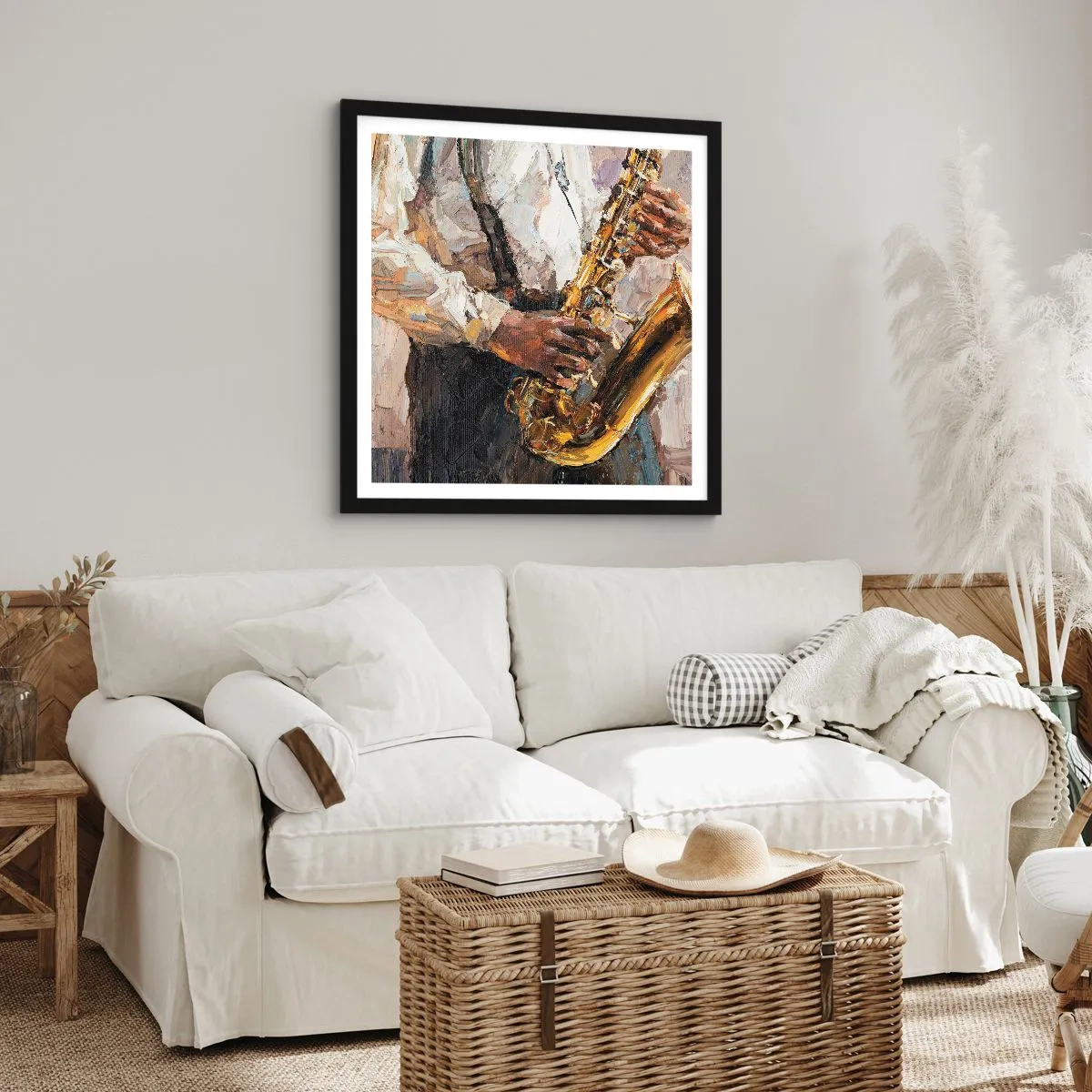 Affiche dans un cadre noir - Poster - C'est l'heure du solo - 60x60 cm