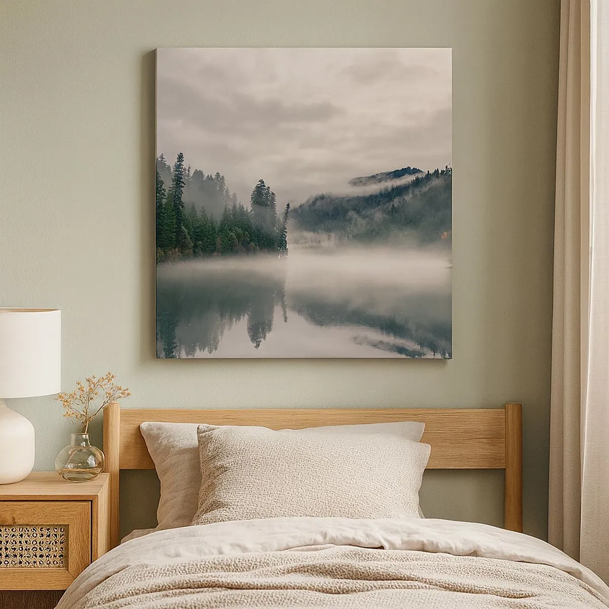 Impression sur toile - Image sur toile - Reflet dans le brouillard - 30x30 cm