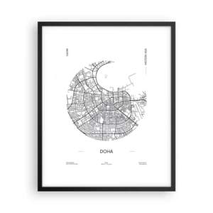 Affiche dans un cadre noir - Poster - Anatomie de Doha - 40x50 cm
